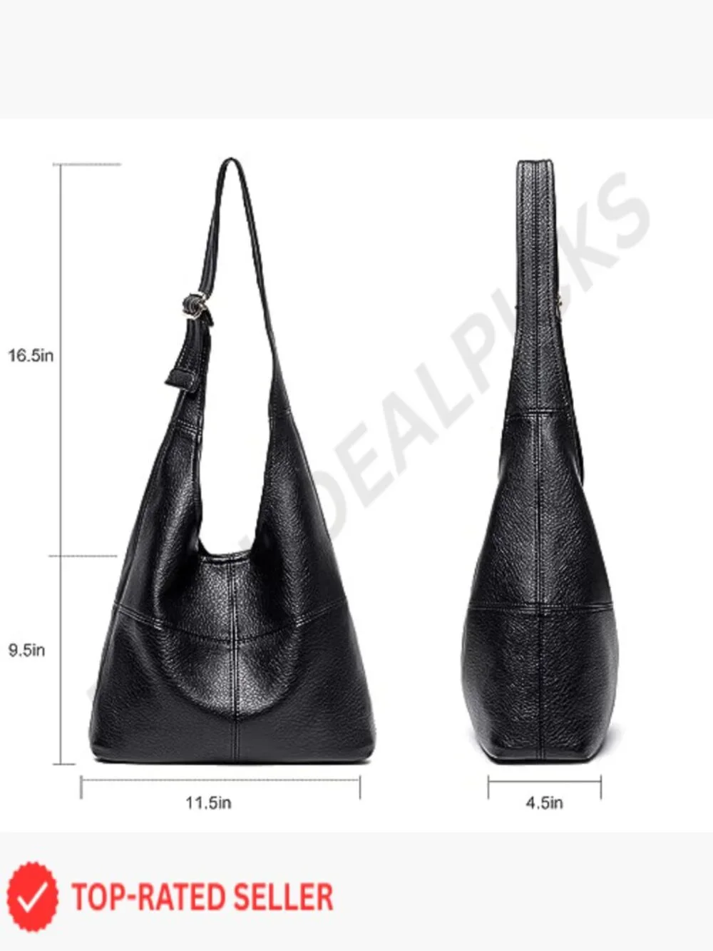Ultra Soft Slouchy Hobo Bag Faux Leather Adjustable Strap Handbag Magnetic